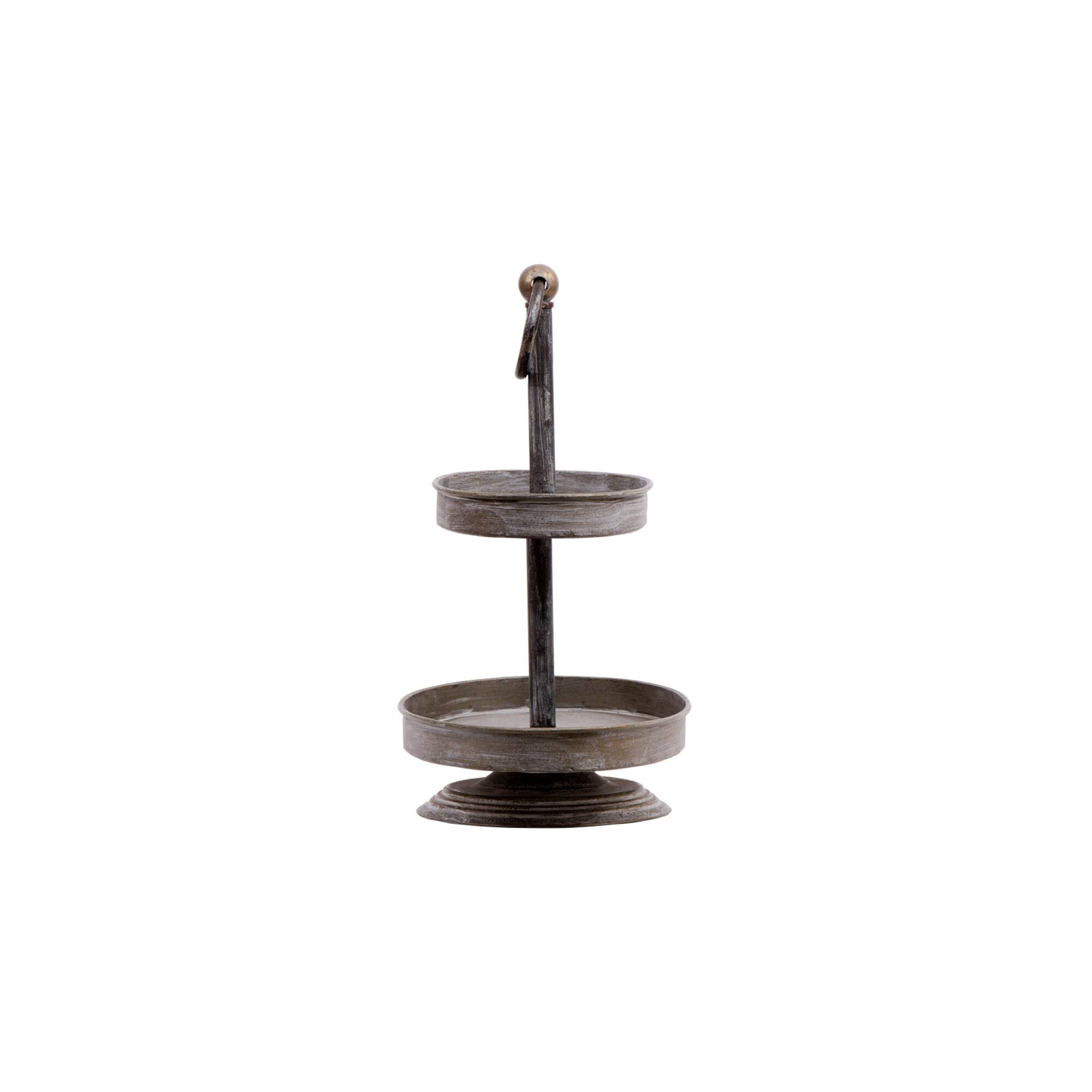 Hello Honey® 17" Decorative Metal 2-Tier Tray
